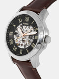 Fossil Grant Automatic Skeleton Black Dial Brown Leather Strap Watch for Men - ME3100 Buy Now By Fossil