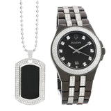 Bulova Crystal Collection Black Dial Two Tone Steel Strap Watch for Men - 98K101 Buy Now By Bulova