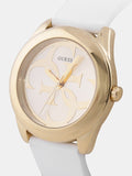Guess G-Twist Gold Dial White Rubber Strap Watch for Women - W0911L7 Buy Now By Guess