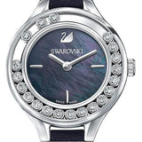 Swarovski Lovely Crystals Mother of Pearl Black Dial Black Leather Strap Watch for Women - 5242898 Buy Now By Swarovski