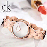 Calvin Klein Snake Silver Dial Rose Gold Steel Strap Watch For Women - K6E23646 Buy Now By Calvin Klein