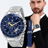 Maserati Traguardo Chronograph Modena Edition Blue Dial Silver Steel Strap Watch For Men - R8871612039 Buy Now By Maserati