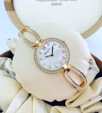 Bulova Crystal Collection Mother of Pearl Dial Gold Steel Strap Watch for Women - 98L225 Buy Now By Bulova