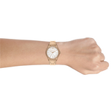 Michael Kors Layton Three Hand Mother of Pearl White Dial Gold Steel Strap Watch For Women - MK6870 Buy Now By Michael Kors