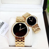 Movado Veturi Quartz Black Dial Gold Steel Strap Watch for Men - 0606934 Buy Now By Movado