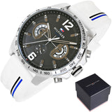 Tommy Hilfiger Multifunction Black Dial White Rubber Strap Watch for Men - 1791475 Buy Now By Tommy Hilfiger