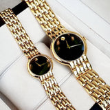 Movado Veturi Quartz Black Dial Gold Steel Strap Watch for Men - 0606934 Buy Now By Movado