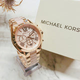 Michael Kors Bradshaw Chronograph Pink Dial Two Tone Steel Strap Watch For Women - MK6830 Buy Now By Michael Kors