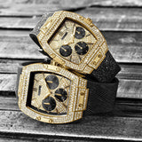 Guess Phoenix Multifunction Crystals Gold Dial Black Silicone Strap Watch For Men - GW0048G2 Buy Now By Guess