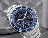 Tommy Hilfiger Jordan Chronograph Blue Dial Silver Steel Strap Watch For Men - 1792094 Buy Now By Tommy Hilfiger
