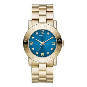 Marc Jacobs Amy Blue Dial Gold Steel Strap Watch for Women - MBM3303 Buy Now By Marc Jacobs