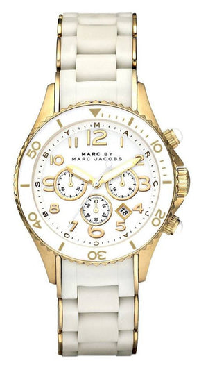 Marc Jacobs Rock Chronograph White Dial White Silicone Strap Watch for Women - MBM2546 Buy Now By Marc Jacobs