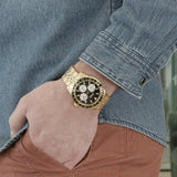 Guess Odyssey Multifunction Black Dial Gold Steel Strap Watch For Men - W1107G4 Buy Now By Guess
