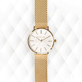 Michael Kors Auden Three Hand White Dial Gold Mesh Strap Watch for Women - MK7150 Buy Now By Michael Kors