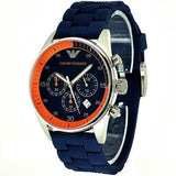 Emporio Armani Chronograph Blue Dial Blue Rubber Strap Watch For Men - AR5864 Buy Now By Emporio Armani
