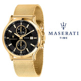 Maserati Epoca 42mm Black Dial Gold Mesh Bracelet Watch For Men - R8873618007 Buy Now By Maserati