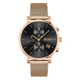 Hugo Boss Integrity Black Dial Gold Mesh Bracelet Watch for Men - 1513808 Buy Now By Hugo Boss