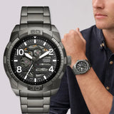 Fossil Bronson Automatic Skeleton Black Dial Grey Steel Strap Watch for Men - ME3255 Buy Now By Fossil