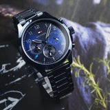 Tommy Hilfiger Asher Chronograph Blue Dial Blue Steel Strap Watch For Men - 1791853 Buy Now By Tommy Hilfiger