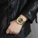 Guess Headliner Multifunction Black Dial Gold Steel Strap Watch For Men - GW0572G2 Buy Now By Guess