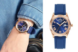 Guess Connoisseur Blue Dial Blue Silicone Strap Watch For Men - GW0335G2 Buy Now By Guess