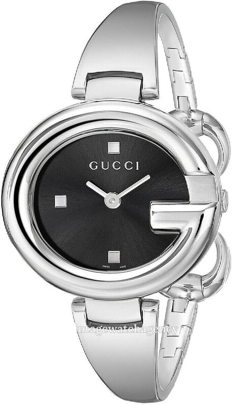 Gucci Guccissima Black Dial Silver Steel Strap Watch For Women - YA134301 Buy Now By Gucci