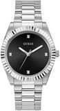 Guess Connoisseur Analog Black Dial Silver Steel Strap Watch For Men - GW0542G1 Buy Now By Guess