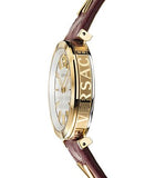 Versace V-Twist Silver Dial Red Leather Strap Watch for for Women - VELS00519 Buy Now By Versace