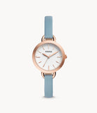 Fossil Classic White Dial Blue Leather Strap Watch for Women - BQ3327 Buy Now By Fossil