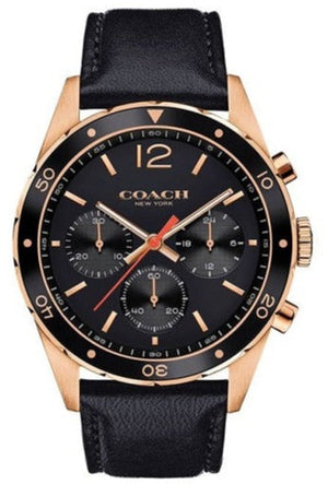 Coach Sullivan Chronograph Black Dial Black Leather Strap Watch for Men - 14602087 Buy Now By Coach