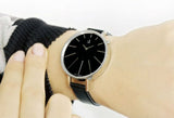 Calvin Klein Equal Black Dial Black Leather Strap Watch for Women - K3E231C1 Buy Now By Calvin Klein