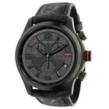 Gucci G Timeless Chronograph Black Dial Black Leather Strap Watch For Men - YA126244 Buy Now By Gucci