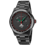 Gucci G-Timeless Chronograph Black Dial Black Steel Strap Watch For Men - YA126269 Buy Now By Gucci