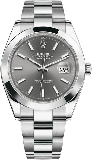 Rolex Datejust 41 Oyster Grey Dial Oystersteel Strap Watch for Men - M126300-0007 Buy Now By Rolex
