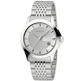 Gucci G Timeless Silver Dial Silver Steel Strap Watch For Men - YA126401 Buy Now By Gucci