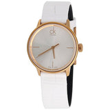 Calvin Klein Accent White Dial White Leather Strap Watch for Women - K2Y2Y6K6 Buy Now By Calvin Klein