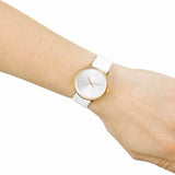 Calvin Klein Accent White Dial White Leather Strap Watch for Women - K2Y2Y6K6 Buy Now By Calvin Klein