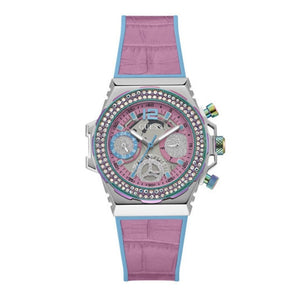 Guess Fusion Chronograph Pink Dial Pink Leather Strap Watch for Women - GW0553L5 Buy Now By Guess