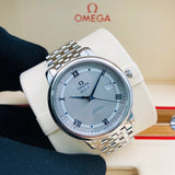 Omega De Ville Prestige Co-Axial Rhodium Silver Dial Silver Steel Strap Watch for Men - 424.10.40.20.02.001 Buy Now By Omega