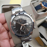 Fossil Townsman Chronograph Grey Dial Silver Steel Strap Watch for Men - FS5407 Buy Now By Fossil