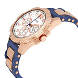 Guess Interpid White & Rose Gold Dial Blue Silicone Strap Watch For Women - W0325L8 Buy Now By Guess