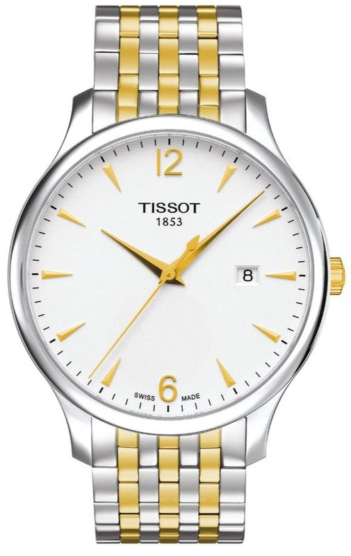 Tissot T Classic Tradition White Dial Two Tone Mesh Bracelet Watch for Women - T063.210.22.037.00 Buy Now By Tissot