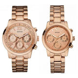 Guess Mini Sunrise Chronograph Quartz Rose Gold Dial Rose Gold Steel Strap Watch For Women - W0448L3 Buy Now By Guess