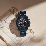 Fossil Bronson Chronograph Blue Dial Blue Steel Strap Watch for Men - FS5916 Buy Now By Fossil