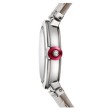 Bvlgari LVCEA Diamonds Silver Mother of Pearl Dial Silver Leather Strap Watch for Women - LVCEA103367 Buy Now By Bvlgari