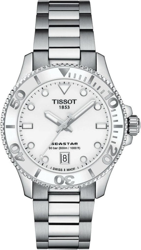 Tissot Seastar 1000 Lady White Dial Silver Steel Strap Unisex Watch - T120.210.11.011.00 Buy Now By Tissot