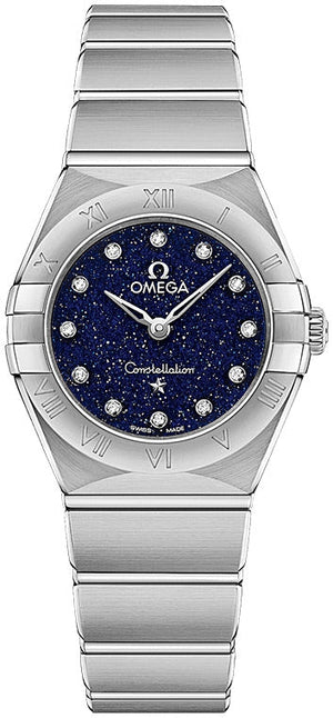 Omega Constellation Manhattan Quartz Diamonds Blue Dial Silver Steel Strap Watch for Women - 131.10.25.60.53.001 Buy Now By Omega