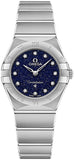 Omega Constellation Manhattan Quartz Diamonds Blue Dial Silver Steel Strap Watch for Women - 131.10.25.60.53.001 Buy Now By Omega