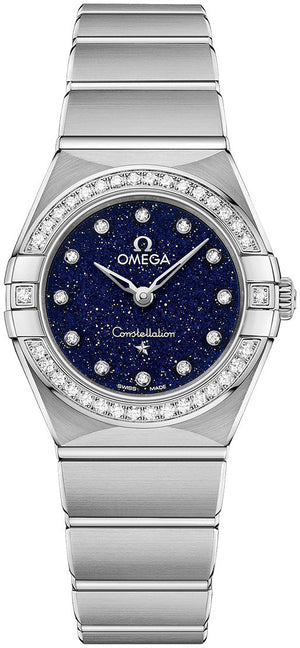Omega Constellation Manhattan Quartz Diamonds Blue Dial Silver Steel Strap Watch for Women - 131.15.25.60.53.001 Buy Now By Omega