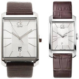 Calvin Klein Window Silver Dial Brown Leather Strap Watch for Men - K2M21126 Buy Now By Calvin Klein